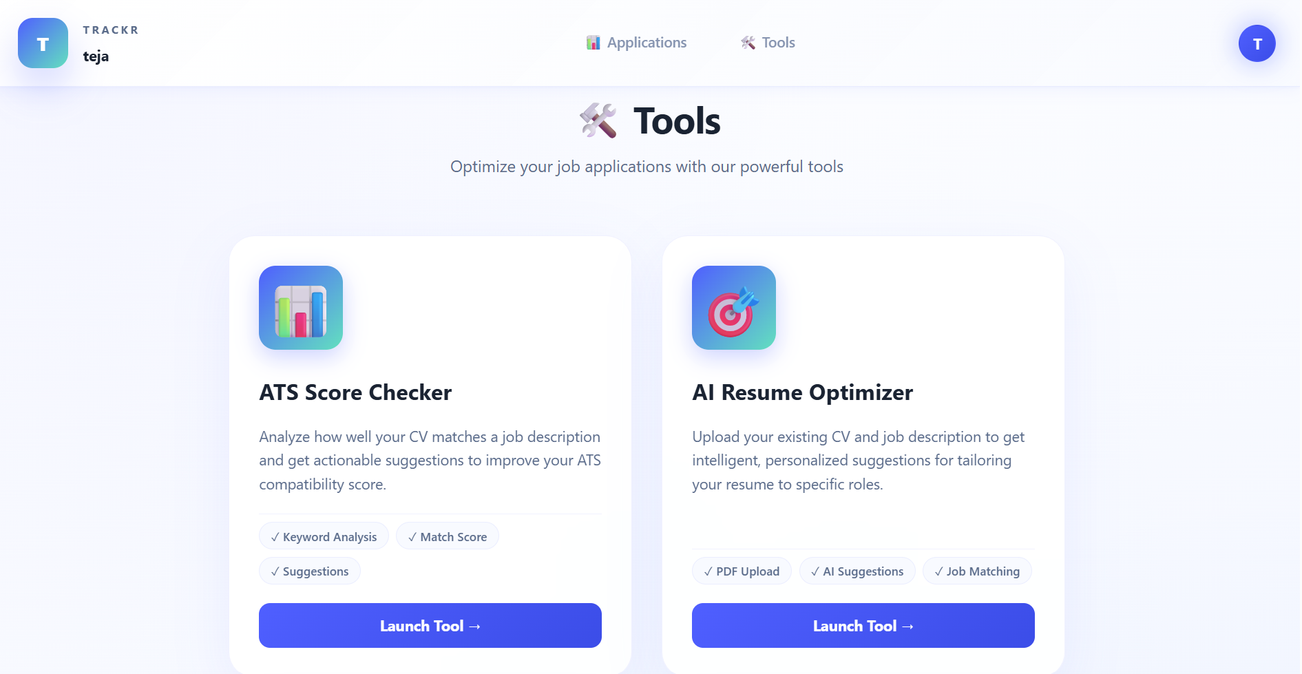 Trackr Tools Page
